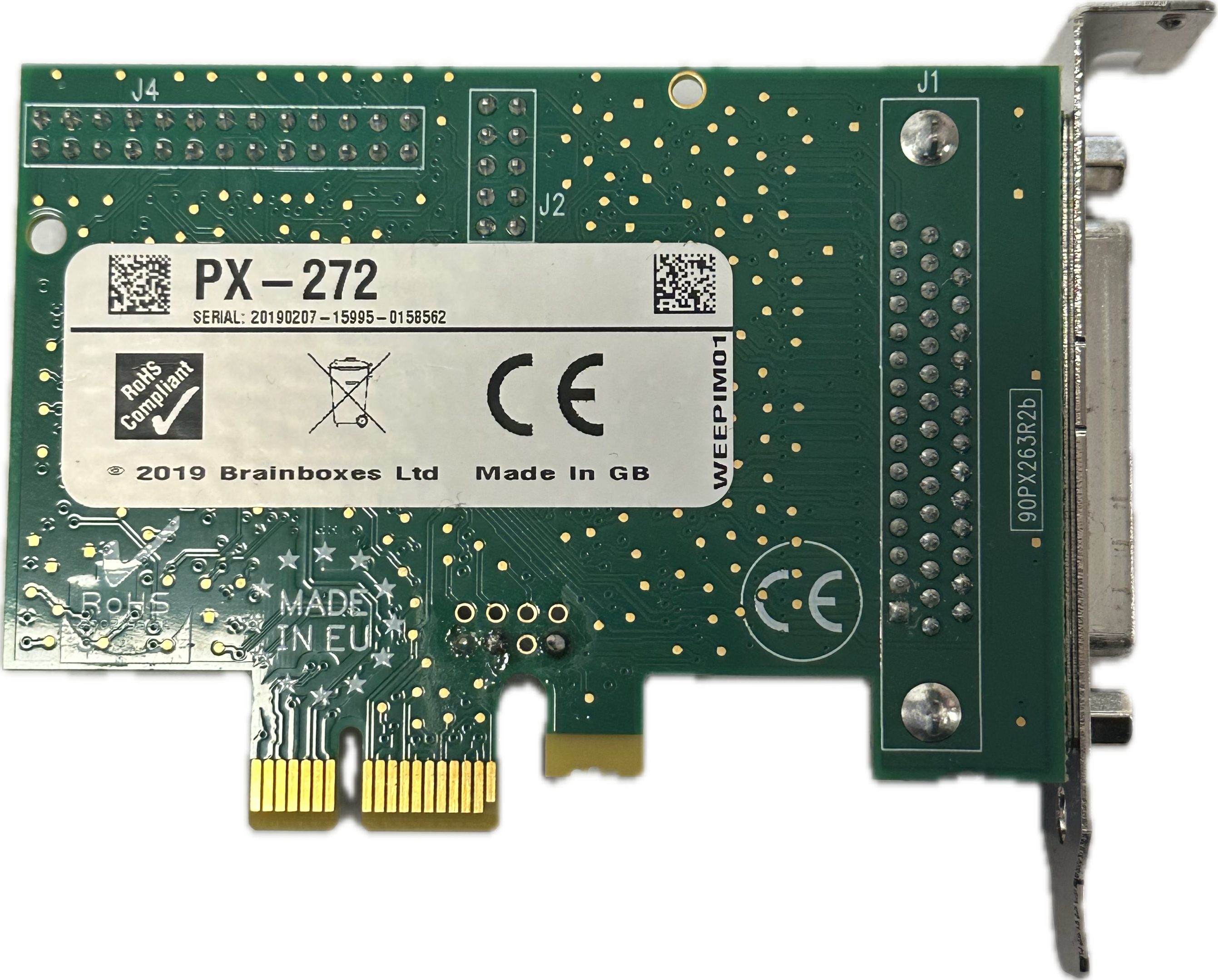 Image showing the sticker location on the PX-272 that contains the serial number